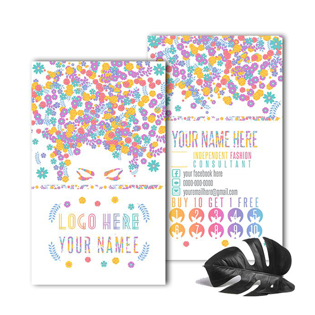 Girl Floral Hair Punch Business Card