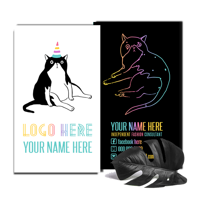 Cat Cap Black Business Card