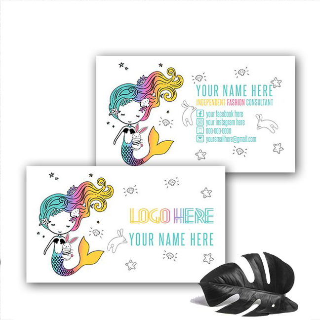 Mermaid with Rabbit Business Card