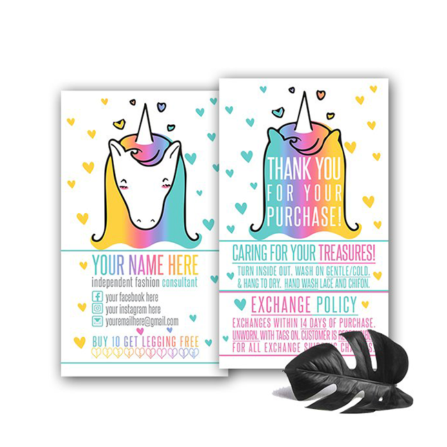 Unicorn Logo Hearts Rainbow Care Guides Business Card