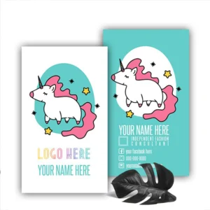 Unicorn Dragon Teal Business Card