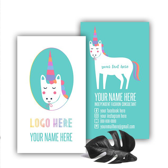 Unicorn Rainbow Horn Business Card