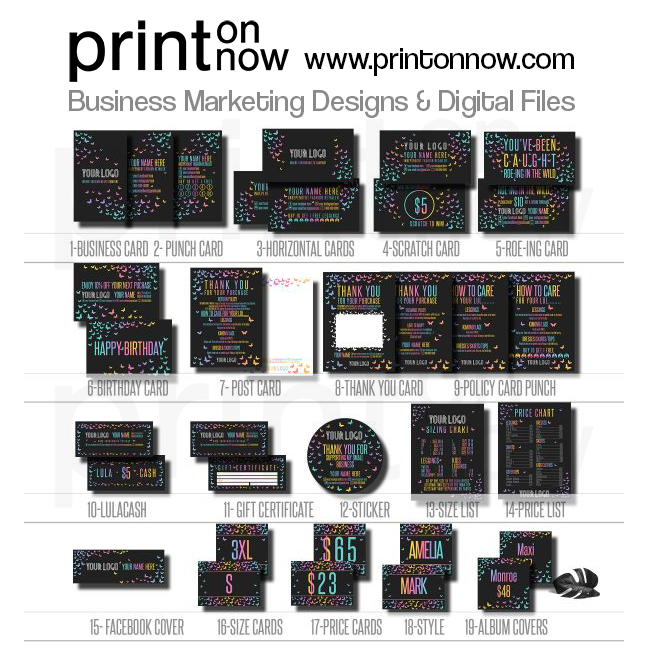 Butterfly Black Business Marketing Bundle