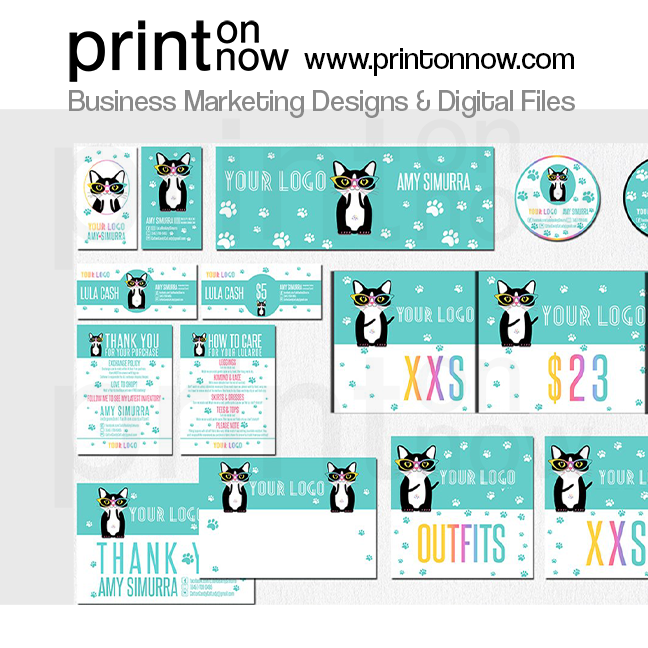 Cat with Glasses Business Marketing Bundle